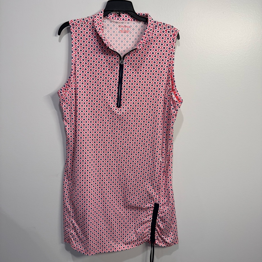 Kinona Rouched and Ready Womens Sleeveless Golf Dress XL